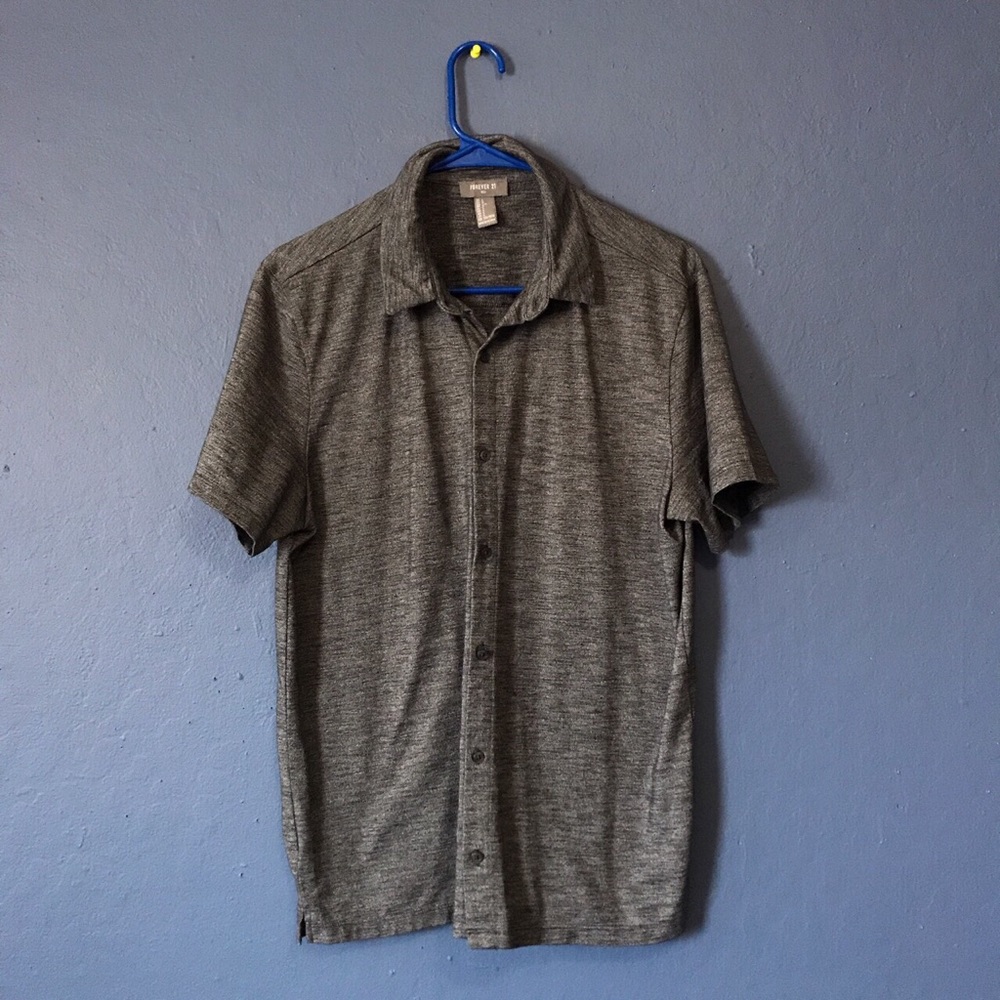 Grey Button Up T-shirt